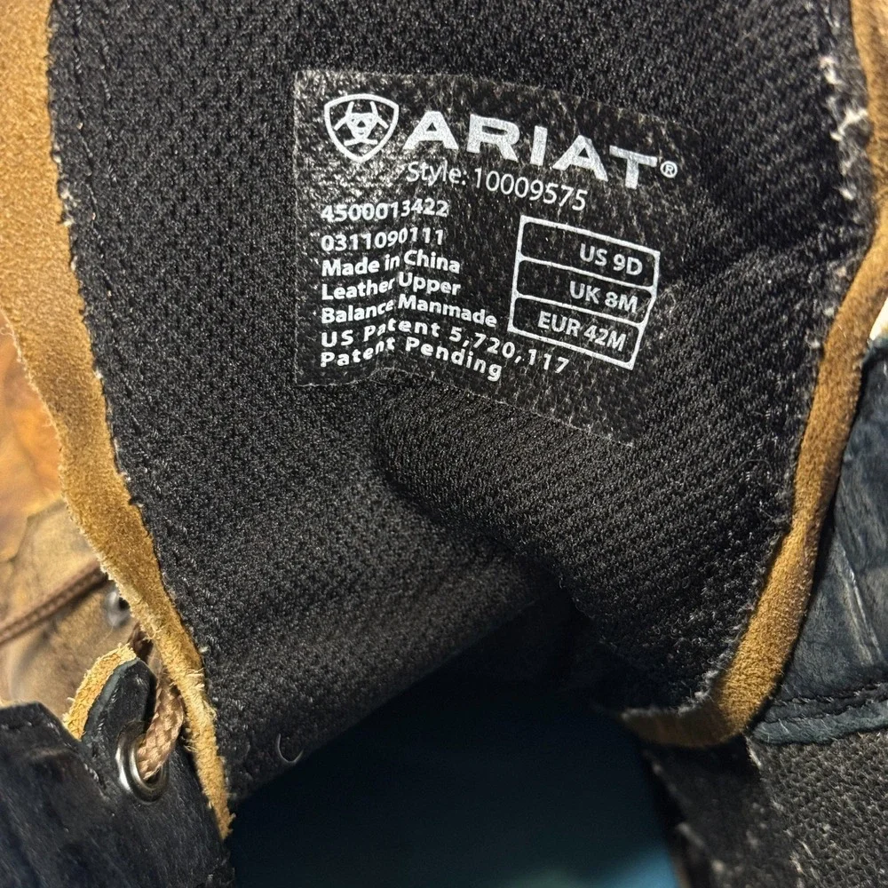 Ariat Heritage Lacer Western Boots Men's US 9D Brown Distressed Leather Workwear - Picture 3 of 10